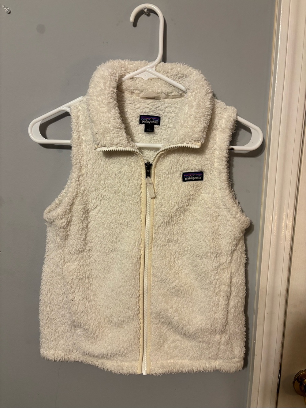 Patagonia Kids Cream Sherpa Vest with Full Zip